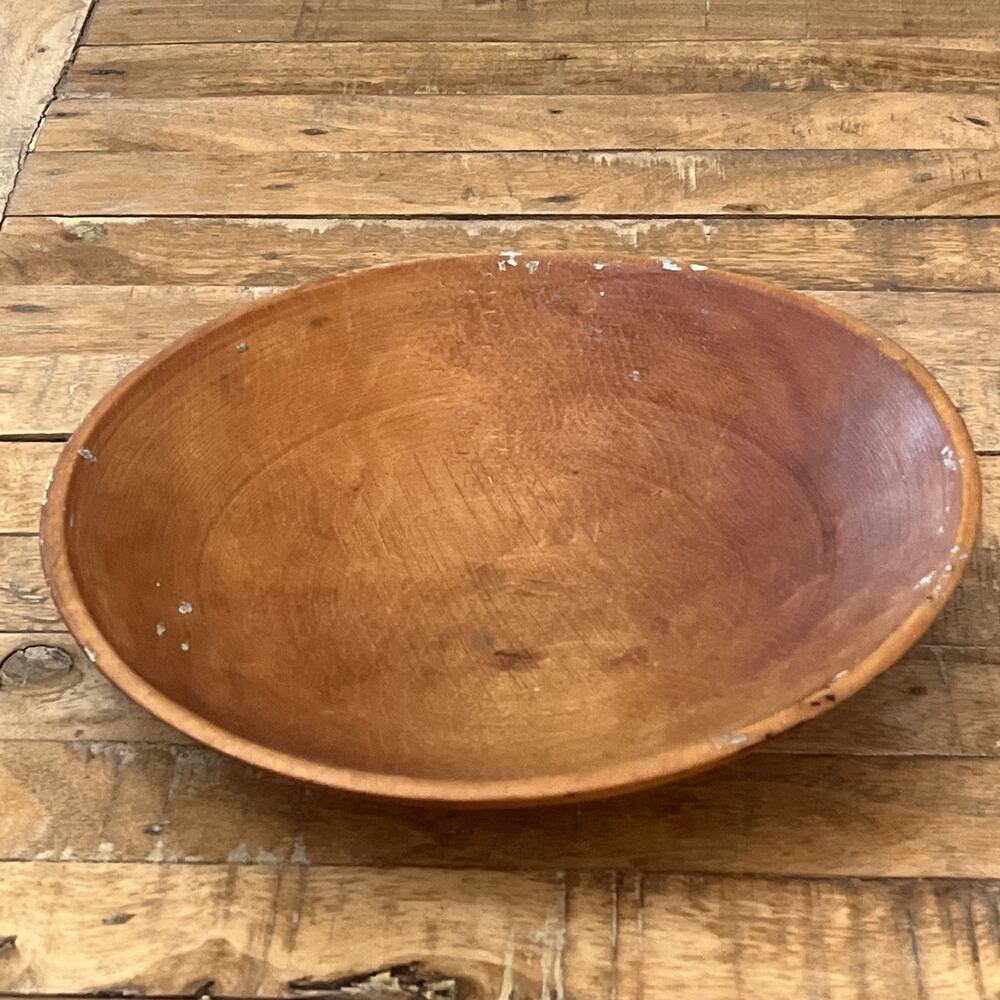 VTG Munising Wood Bowl 10.5” Hand Turned Maple Primitive Rustic Patina